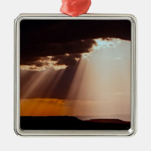 Sun setting on the Masai Mara. 2 Metal Tree Decoration