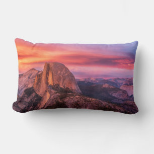 Sun Setting over A Rocky Landscape Lumbar Cushion