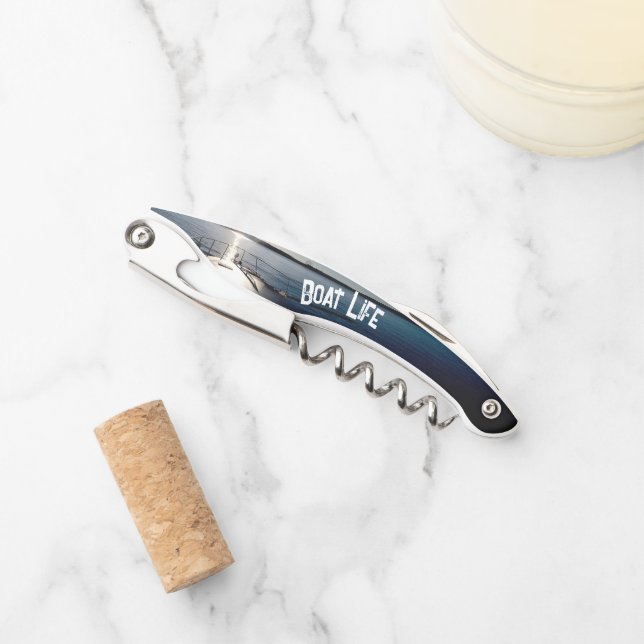 Sun Setting over Lake and Boat Corkscrew (Front)