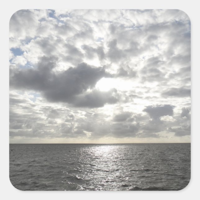 Sun Shining Through Clouds Square Sticker (Front)