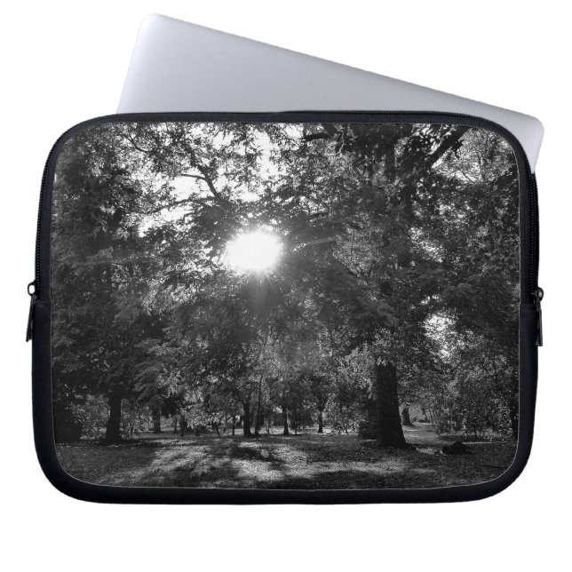 Sun Shining Through Trees Laptop Sleeve (Front)