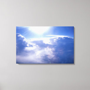 Sun shinning through clouds canvas print