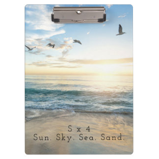 Sun. Sky. Sea. Sand. Beach Scene Clipboard