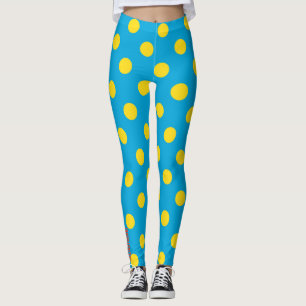 Sun & Sky: Yellow Polka Dot on Azure Leggings