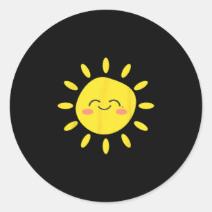 Sun Smiling Sunshine Cute Lovely Summer Love Vacat Classic Round Sticker