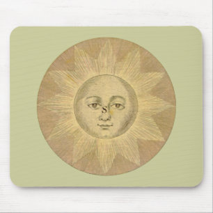 Sun - Solar Detail from Antique Map circa 1780 Mouse Pad