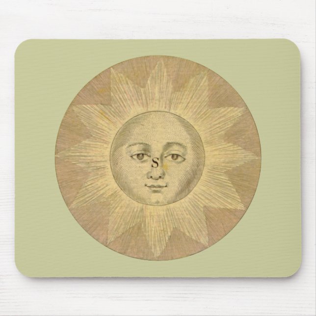 Sun - Solar Detail from Antique Map circa 1780 Mouse Pad (Front)