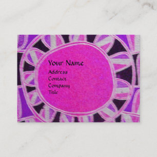 SUN SOLAR ENERGY MONOGRAM pink fuchsia black Business Card