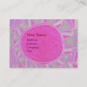 SUN SOLAR ENERGY MONOGRAM pink fuchsia black Business Card