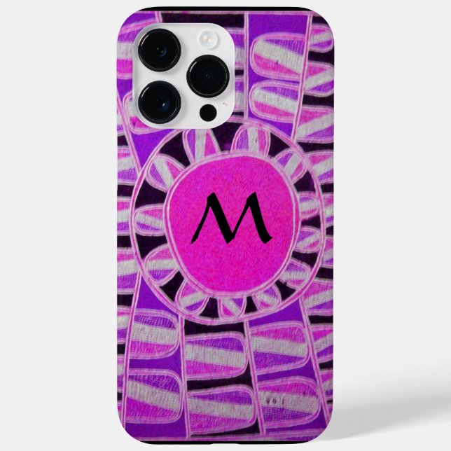 SUN SOLAR ENERGY MONOGRAM Pink Purple Black Case-Mate iPhone Case (Back)