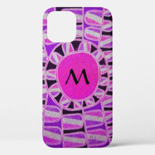 SUN SOLAR ENERGY MONOGRAM Pink Purple Black iPhone 12 Case