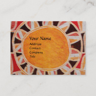 SUN SOLAR ENERGY MONOGRAM yellow orange red black Business Card