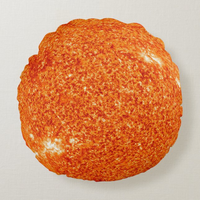 Sun Solar Star Space Solar System Orange Planet    Round Cushion (Front)
