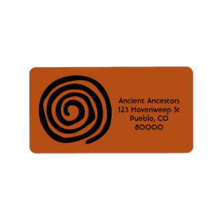 Sun Spiral Native American Petroglyph Symbol Label