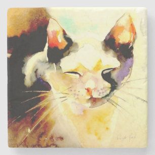"Sun Spot" Cat Print Stone Coaster