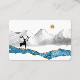 *~* Sun Stage Buck Antler Deer Mountain Stream Bus Business Card