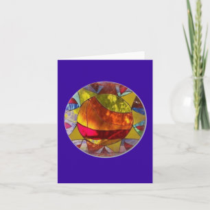 Sun stained glass greeting card