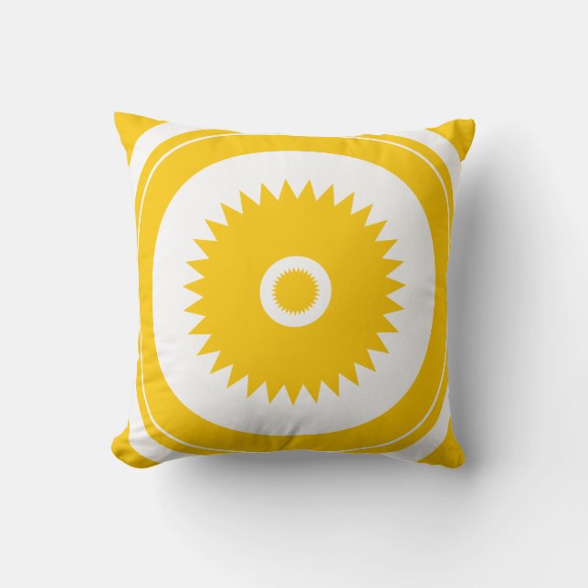 Sun star yellow white cushion (Front)
