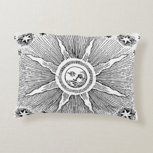 Sun Stars Antique Night Sky Mediaeval Zodiac Decorative Cushion