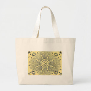 Sun Stars Antique Night Sky Mediaeval Zodiac Large Tote Bag