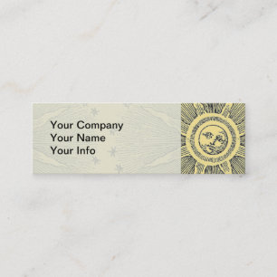 Sun Stars Antique Night Sky Mediaeval Zodiac Mini Business Card