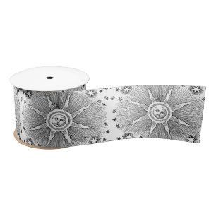 Sun Stars Antique Night Sky Mediaeval Zodiac Satin Ribbon