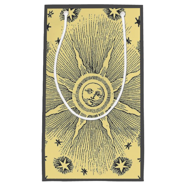 Sun Stars Antique Night Sky Mediaeval Zodiac Small Gift Bag (Front)