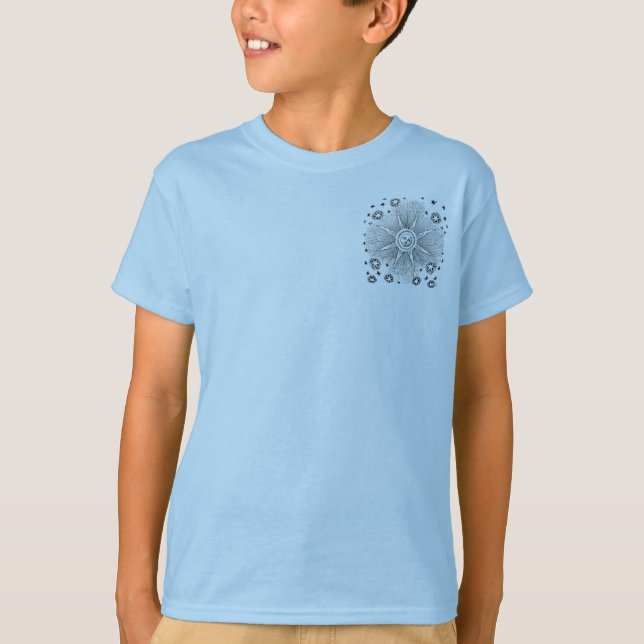 Sun Stars Antique Night Sky Mediaeval Zodiac T-Shirt (Front)