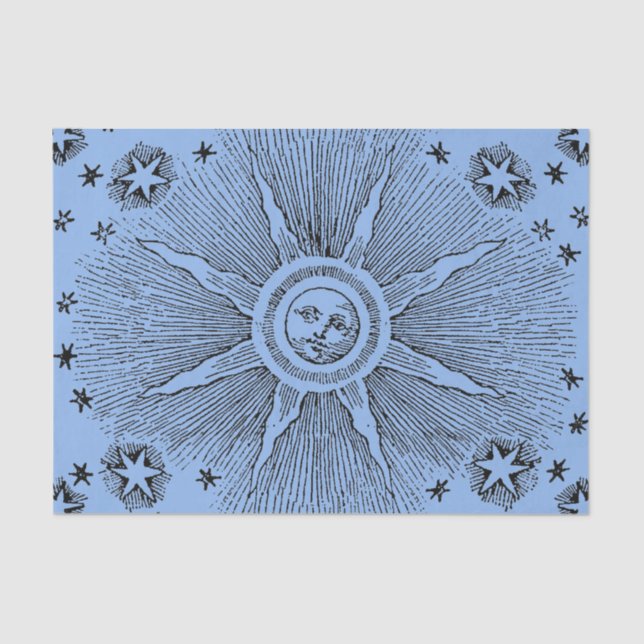 Sun Stars Antique Night Sky Mediaeval Zodiac Tissue Paper (Front)
