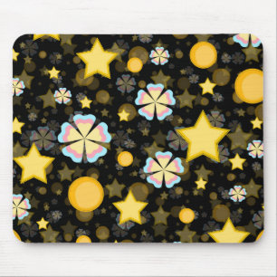 Sun Stars Flowers Glitters Pattern Design Mouse Pad