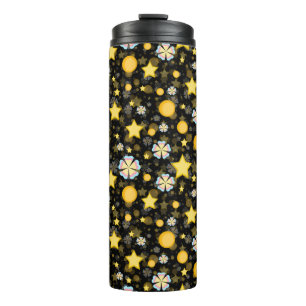 Sun Stars Flowers Glitters Pattern Design Thermal Tumbler