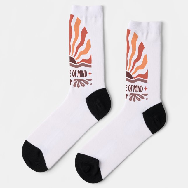 Sun State of Mind Sunburst: Nature-Inspired Summer Socks (Left)