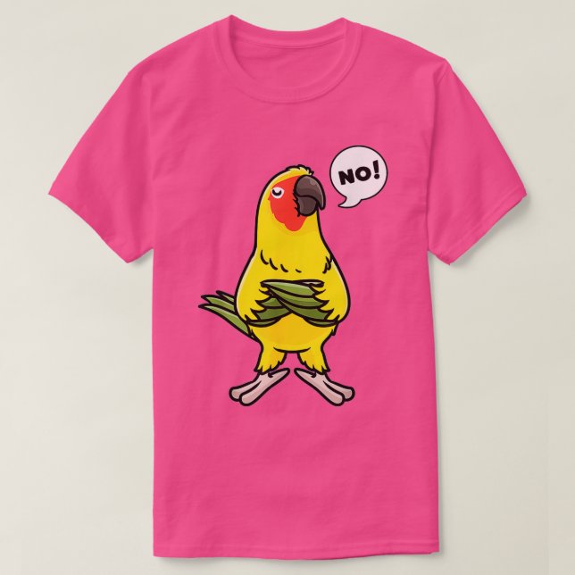 Sun Stubborn Parakeet Conure Parrot T-Shirt (Design Front)