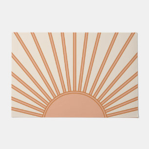 Sun Sunrise Earth Tones Terracotta Retro Sunshine Doormat