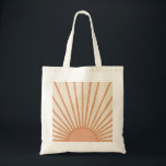 Sun Sunrise Earth Tones Terracotta Retro Sunshine Tote Bag<br><div class="desc">Sun Print – beige and earth tones - Sunshine,  Modern Abstract Geometric Sunrise.</div>