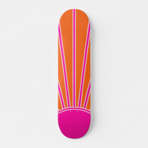 Sun Sunrise Orange And Hot Pink Preppy Sunshine Skateboard