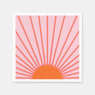 Sun Sunrise Pastel Pink And Orange Sunshine Napkin