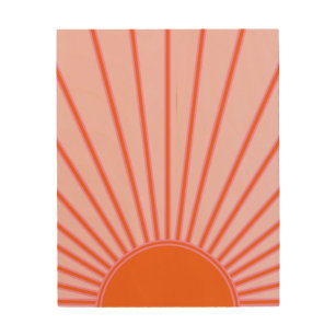 Sun Sunrise Pastel Pink And Orange Sunshine Wood Wall Art