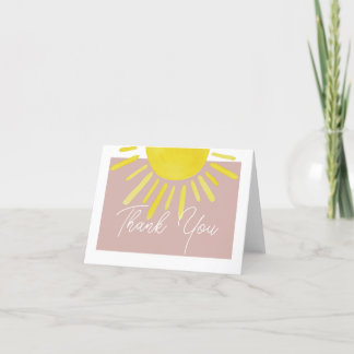 Sun Sunshine Girl Baby Shower Thank You Card