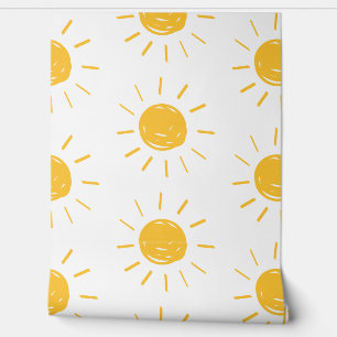 Sun sunshine kid's baby bedroom cute wallpaper 