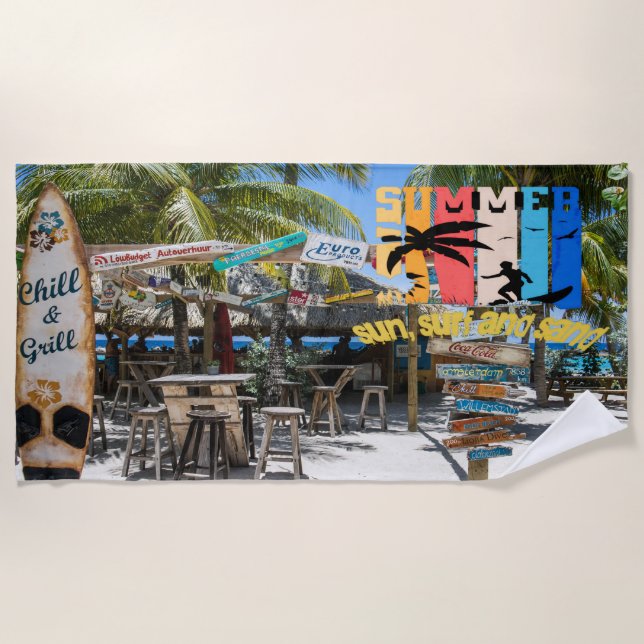  Sun Surf and Sand Beach Towel (Front)