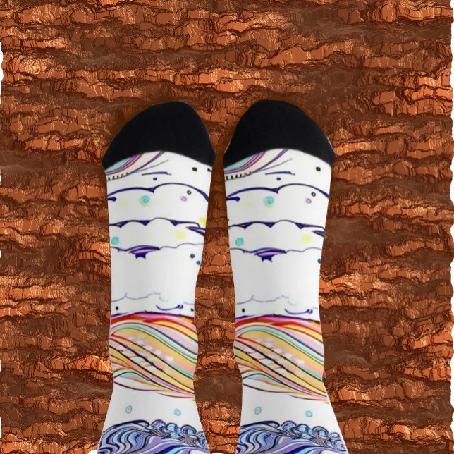 SUN SURF Clouds Land Semi-abstract Socks (Creator Uploaded)