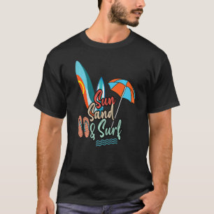 Sun Surf Sand Beach Relaxation Vacation Wave New T-Shirt