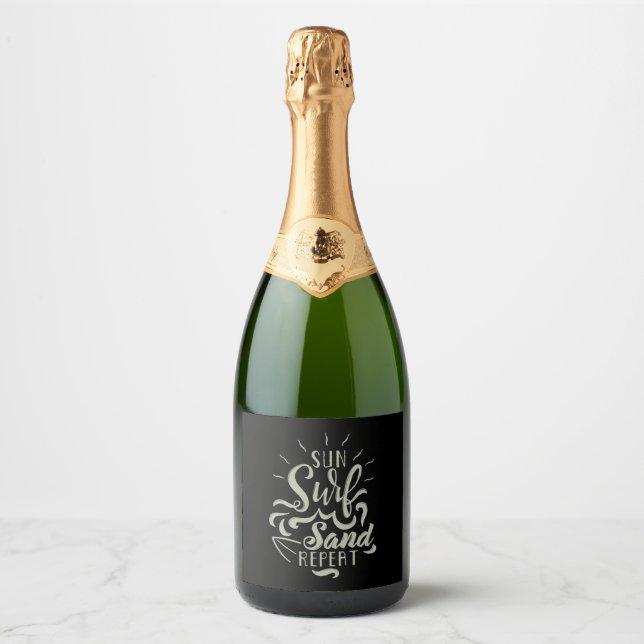 Sun Surf Sand Repeat Sparkling Wine Label (Front)