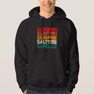 Sun Surf Sea Salt Sand Vintage Beach Sunset Hoodie
