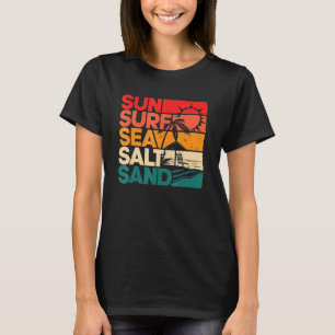 Sun Surf Sea Salt Sand Vintage Beach Sunset T-Shirt