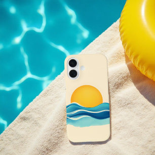 Sun & Surf Wave iPhone 16 Case