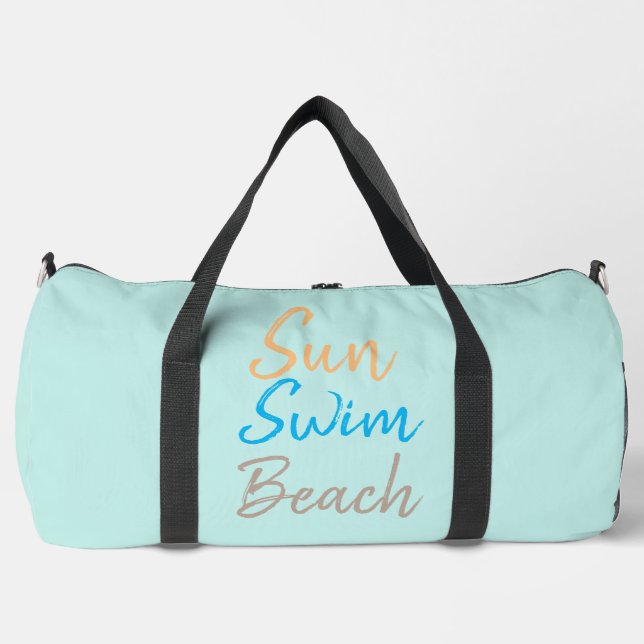 Sun Swim Beach Minimal Print  Duffle Bag (Front)