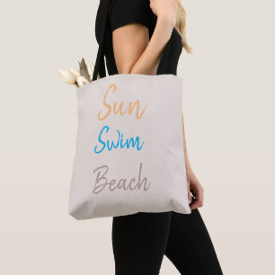 Sun Swim Beach Minimal  Tote Bag