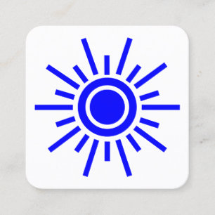 Sun Symbol 01 - Blue on White Square Business Card